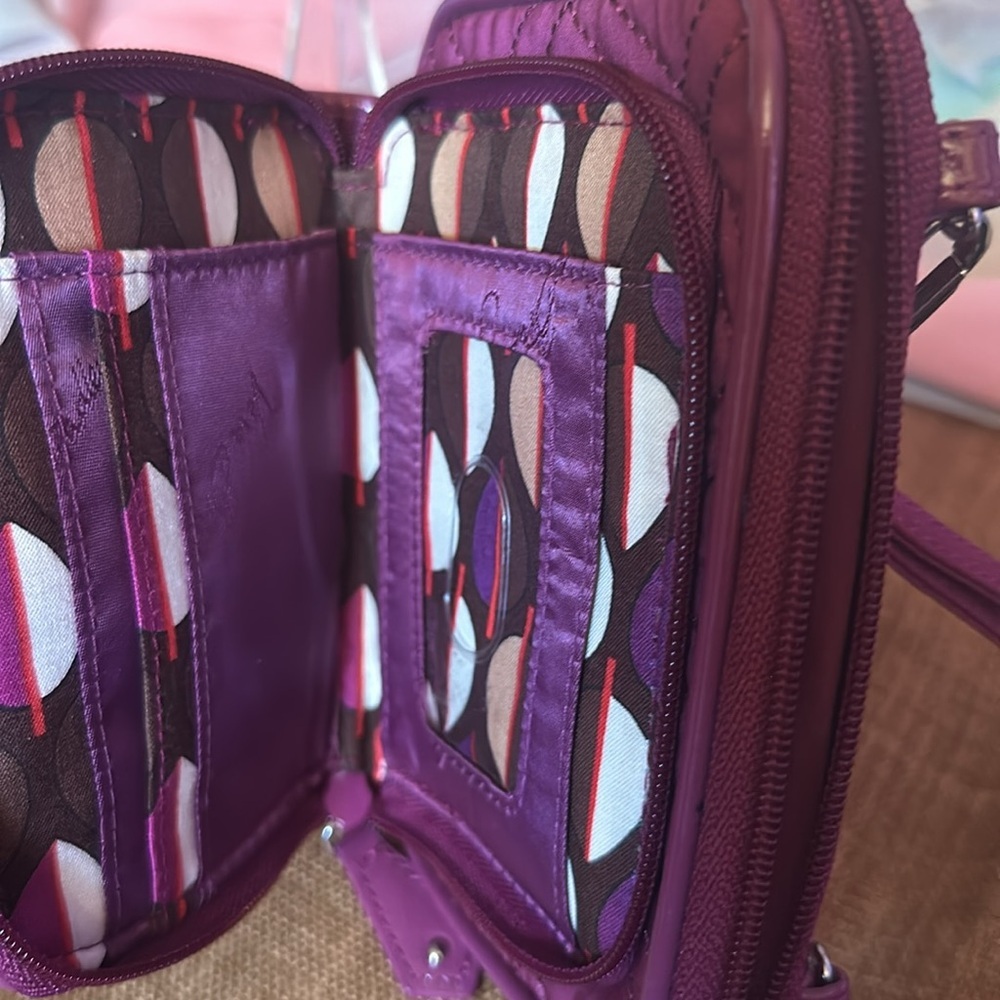 Vera Bradley NWOT Purple full Wallet Crossbody or Wristlet - Picture 8 of 10